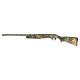 Angled front view of Spandau S2 camo 12GA shotgun with vent rib barrel
