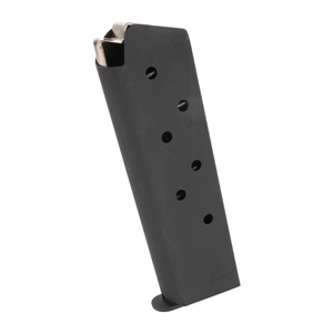 Side angle of 7-round steel mag for 1911 pistols Side angle of 7-round steel mag for 1911 pistols