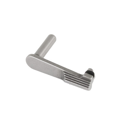 Stainless steel Tisas 1911 .45 ACP slide stop lever side view Stainless steel Tisas 1911 .45 ACP slide stop lever side view