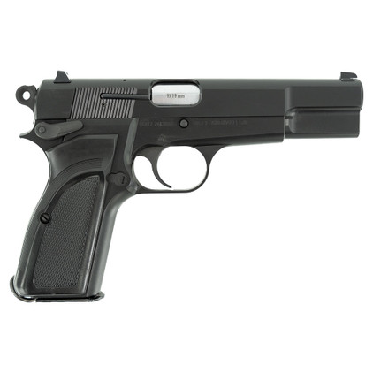 Right-side view of Inglis L9A1 Hi-Power with matte Cerakote® finish and polymer grips Right-side view of Inglis L9A1 Hi-Power with matte Cerakote® finish and polymer grips
