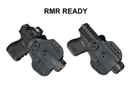 G-Code Paradigm Universal Fit Holster Small/Medium with pistol securely inside, showing firearm fitment and retention