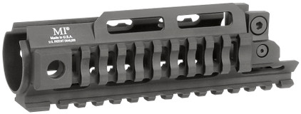 Full side view of MI Tri-Rail Handguard for HK MP5 with 3-side Picatinny and anodized aluminum finish