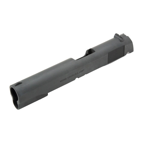 Tisas 1911 A1 US Army slide assembly for .45ACP frames. Carbon steel construction with included sights, firing pin, and extractor. OEM replacement. Tisas 1911 A1 US Army slide assembly for .45ACP frames. Carbon steel construction with included sights, firing pin, and extractor. OEM replacement.
