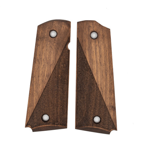 1911 walnut grip set with smooth and textured finish