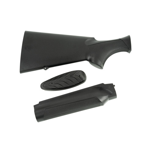Full furniture set laid out showing stock and forend components Full furniture set laid out showing stock and forend components
