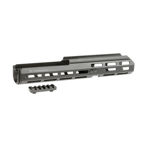 Close-up of M-LOK polymer rail attachment Close-up of M-LOK polymer rail attachment