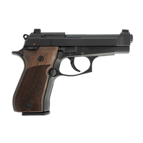 Tisas Fatih .380 ACP pistol with laser-textured walnut grips
