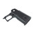 Close-up of MAC 9 black polymer grip texture and trigger guard