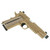 Close-up of Tisas 1911 threaded barrel and skeletonized trigger