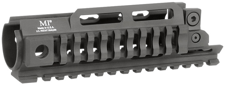Full side view of MI Tri-Rail Handguard for HK MP5 with 3-side Picatinny and anodized aluminum finish
