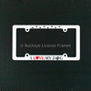 I Love My Dog Screen Printed White Plastic License Plate Frame