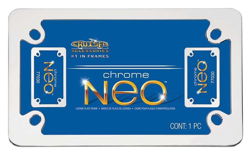 Chrome Plain Motorcycle License Plate Frame - Metal