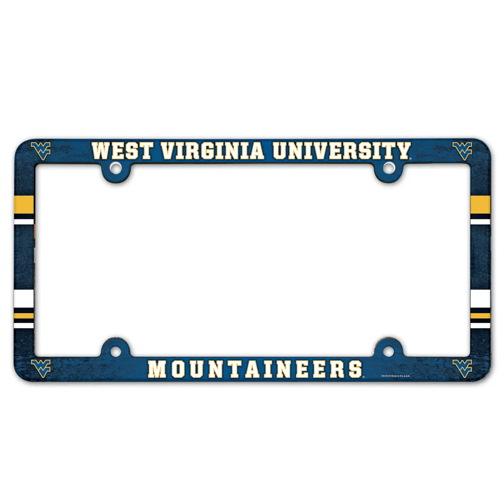 West Virginia University Mountaineers Full Color Plastic License Plate Frame