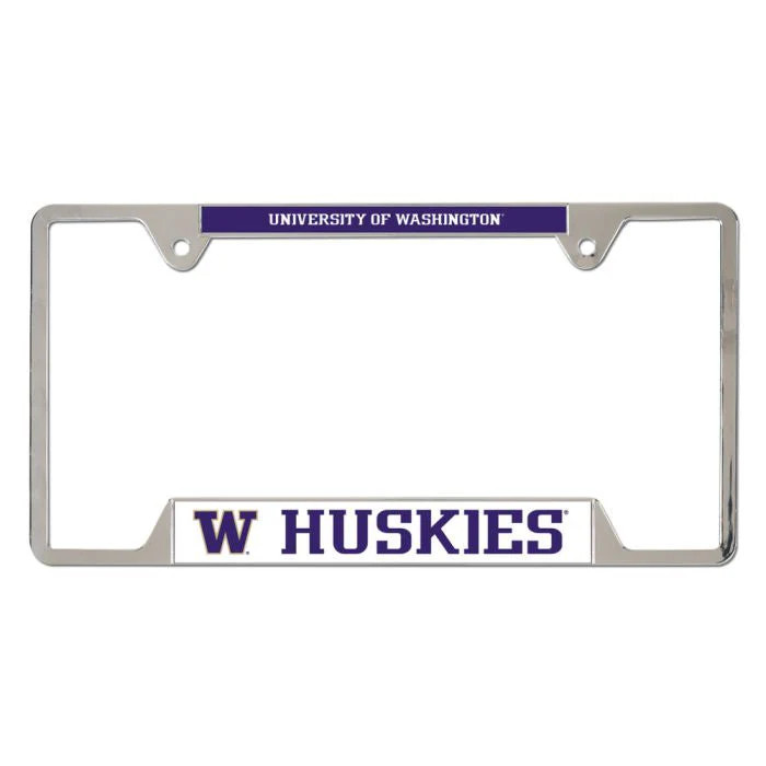 University Of Washington Huskies Chrome License Plate Frame - Metal