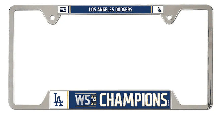 Los Angeles Dodgers World Champion Chrome Metal License Plate Frame