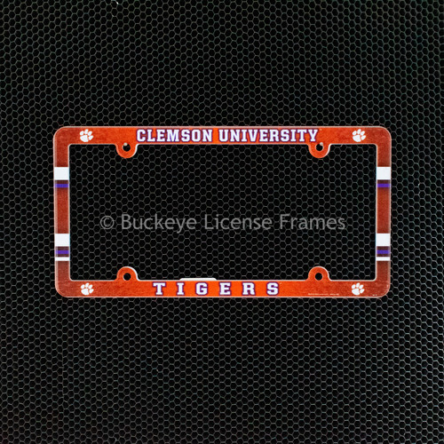 Clemson University Tigers Full Color Plastic License Plate Frame