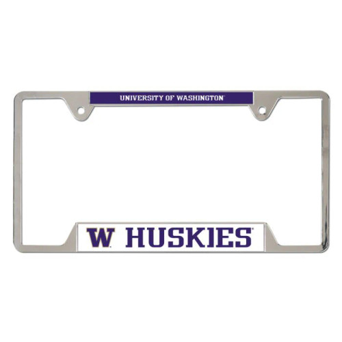University Of Washington Huskies Chrome License Plate Frame - Metal