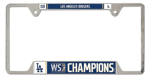 Los Angeles Dodgers World Champion Chrome Metal License Plate Frame