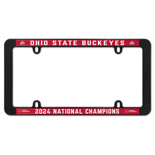 Ohio State Buckeyes 2024 National Football Champions Black Plastic License Plate Frame