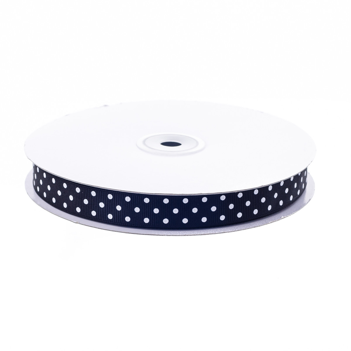 Black with White Dots - 3/8in x 25yd