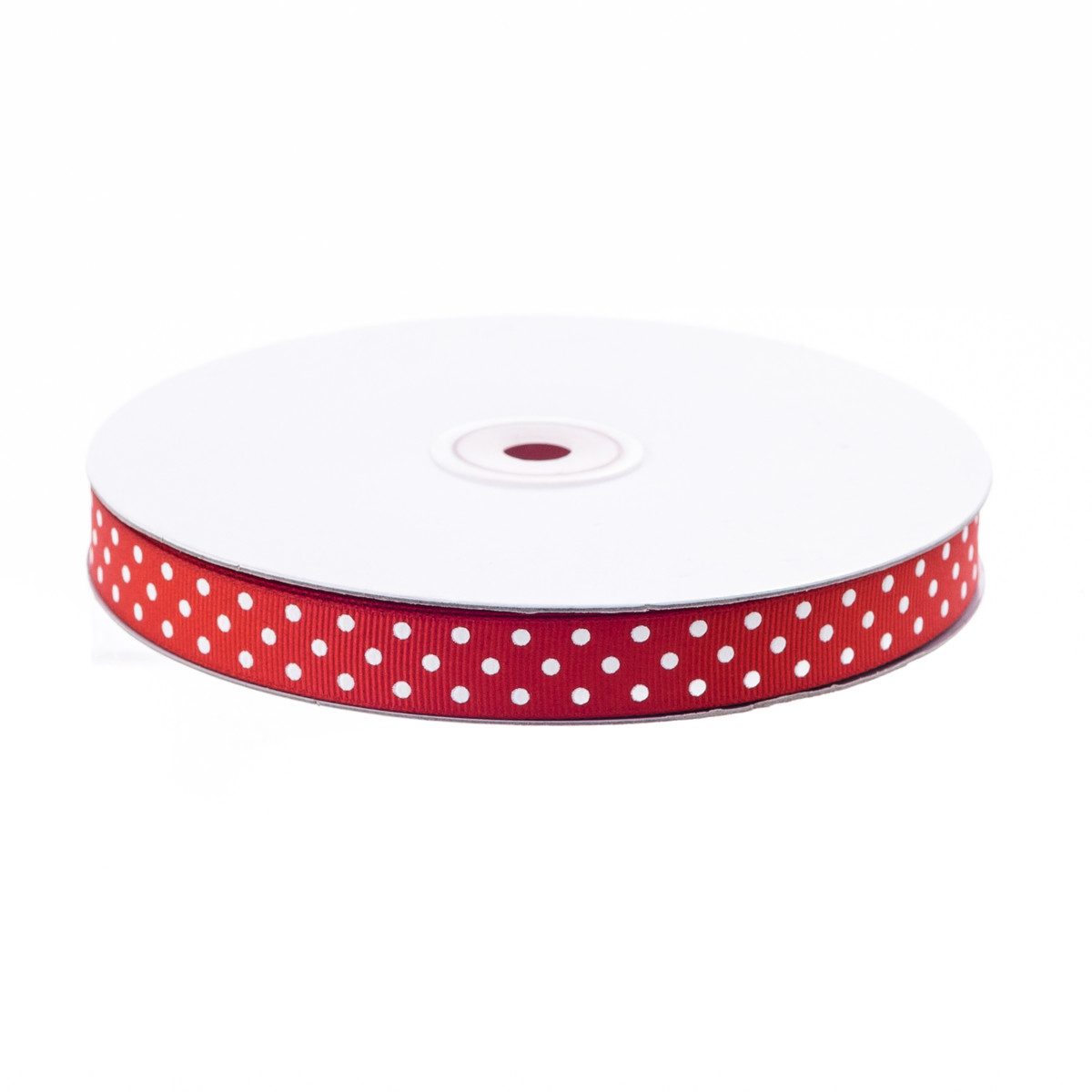 Red with White Dots - 3/8in x 25yd