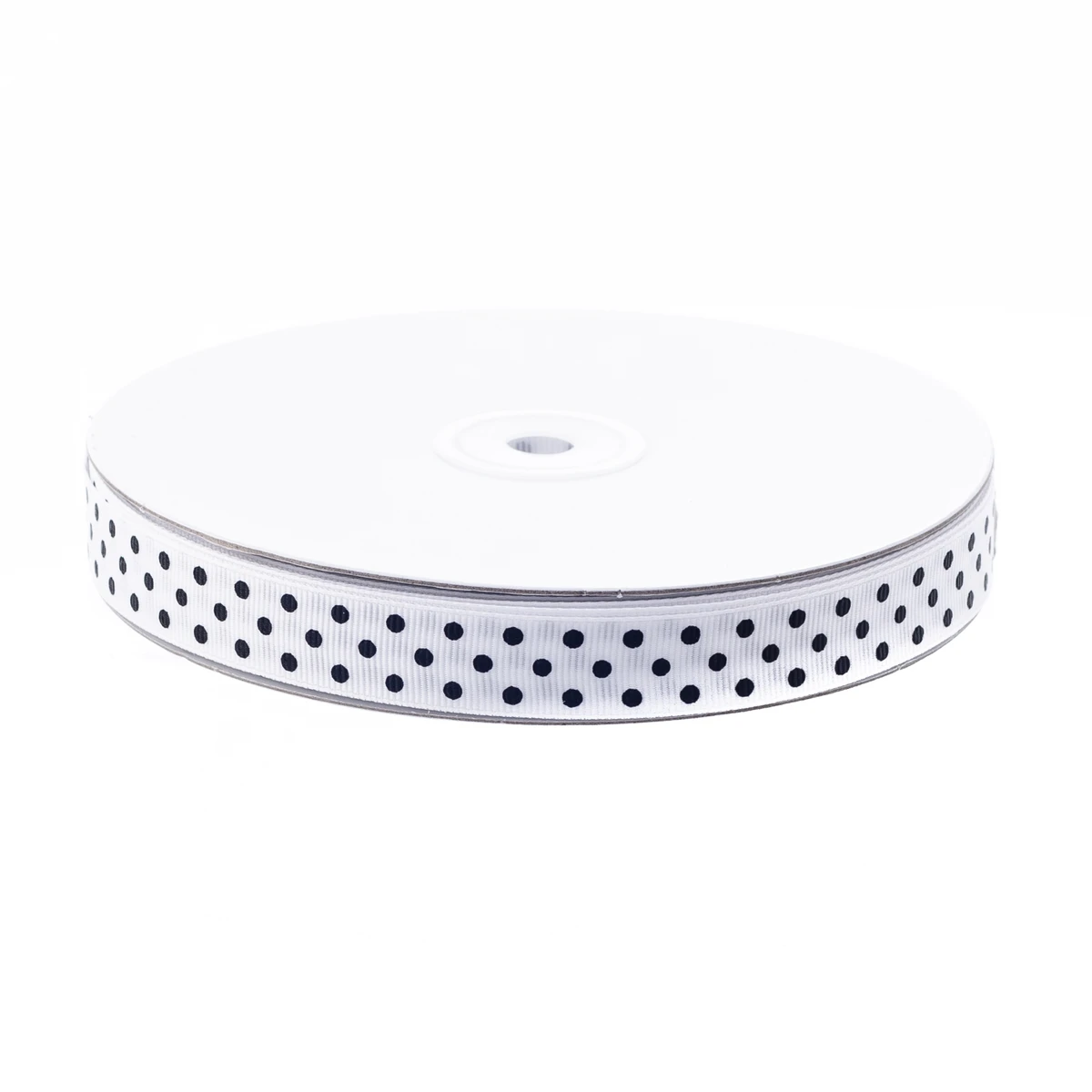 White with Black Dots - 3/8in x 25yd