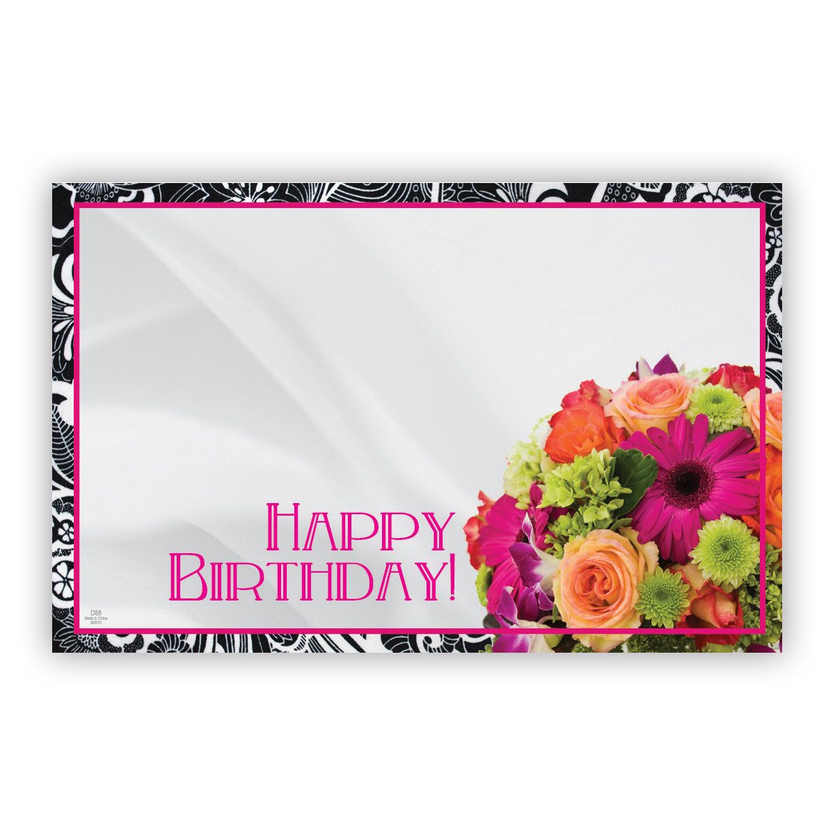 Happy Birthday Flowers - 3.5 x 2.25 in.