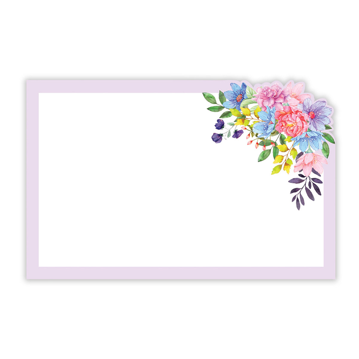 Bouquet Corner w/Purple Border - 3.5 x 2.25 in.