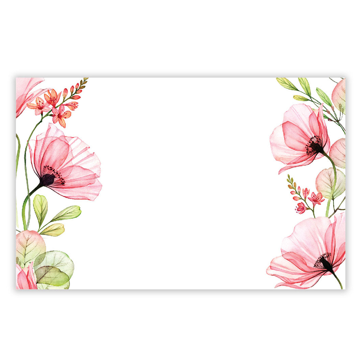 Translucent Pink Flowers - 3.5 x 2.25 in.