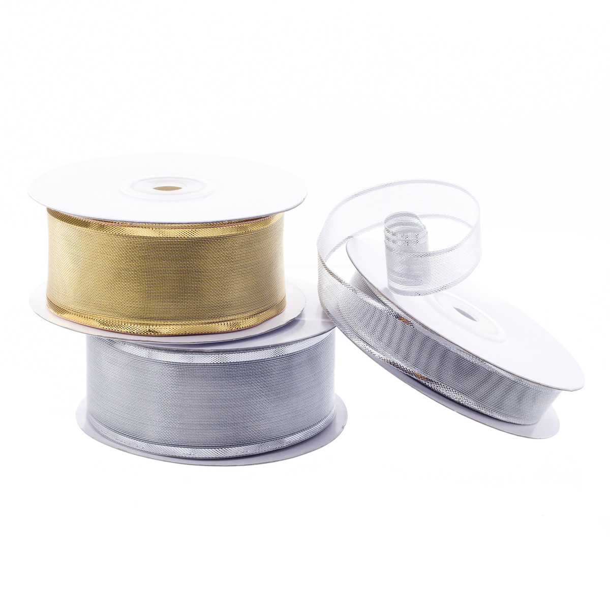Image of Mesh Wired Metallic Ribbon