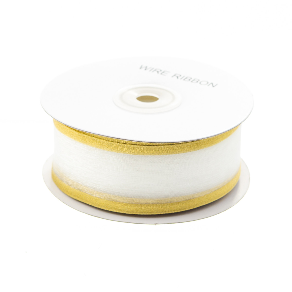 White w/Gold Edge - 1.5in x 25yd