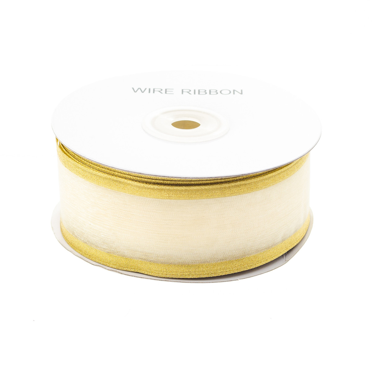 Ivory w/Gold Edge - 1.5in x 25yd