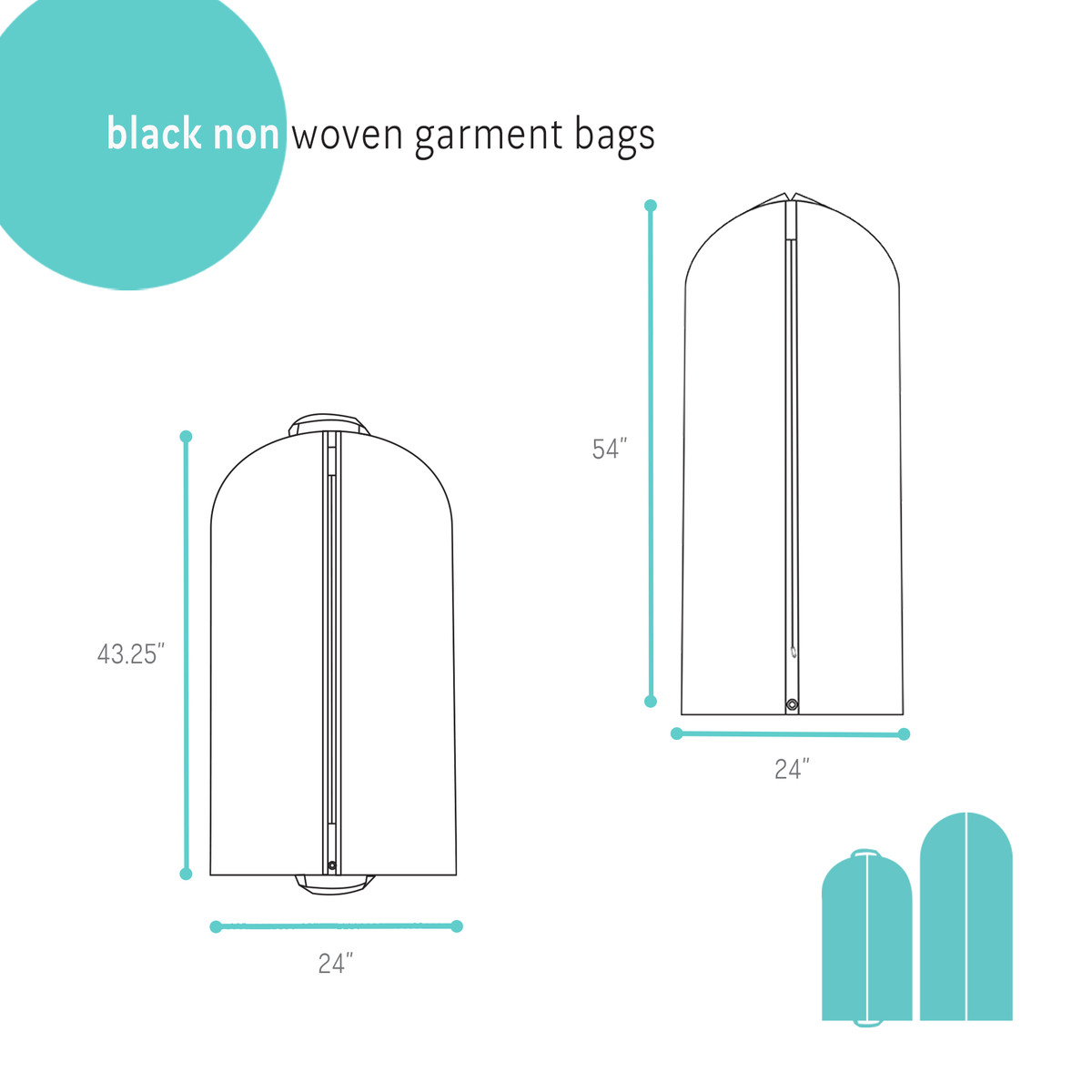 Image of Black Non Woven Garment Bags