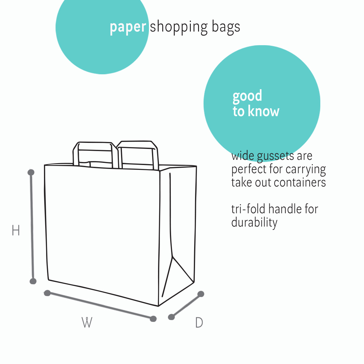 Image of Paper Shopping Bags with Tri-Fold Handles