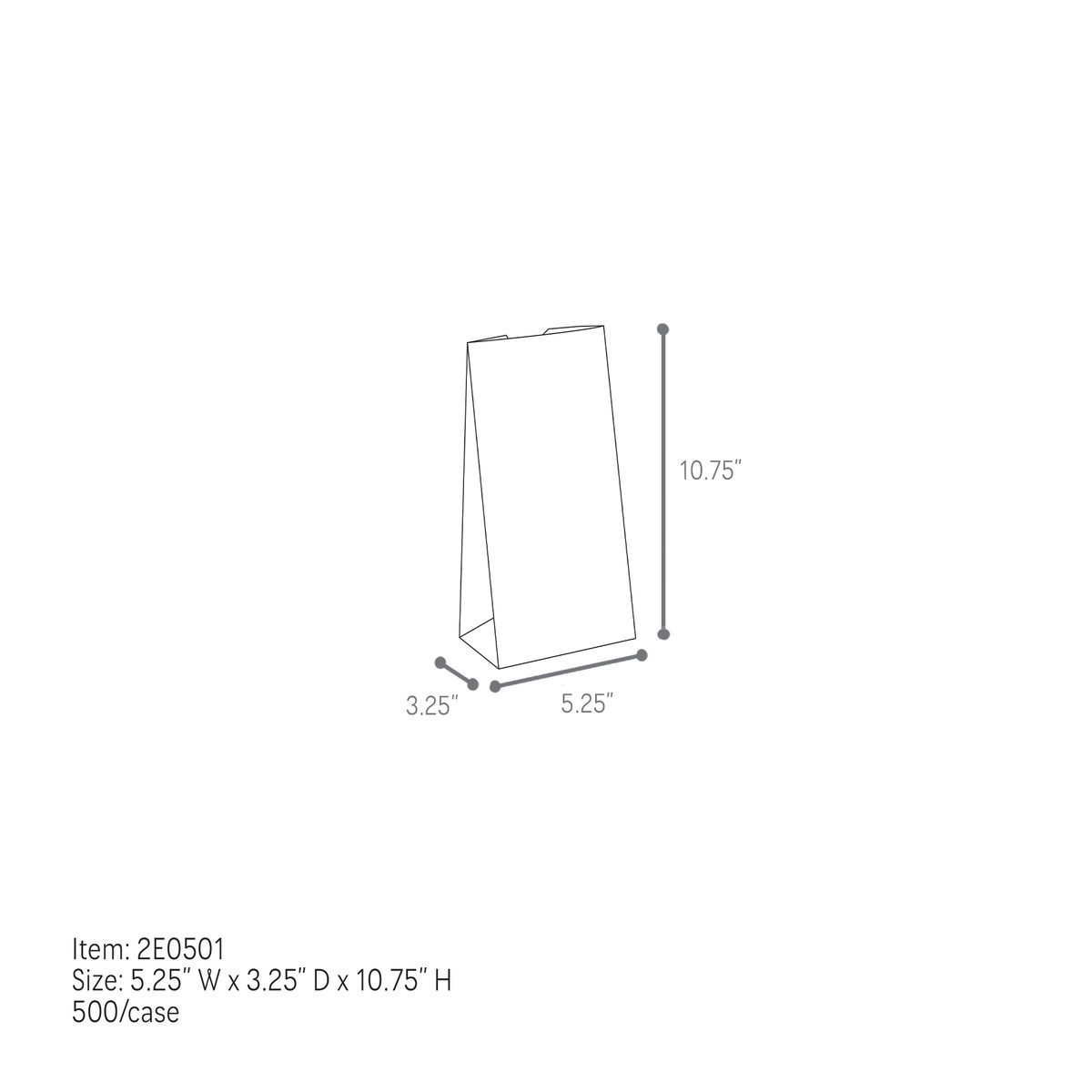 5.25 x 3.25 x 10.75in.