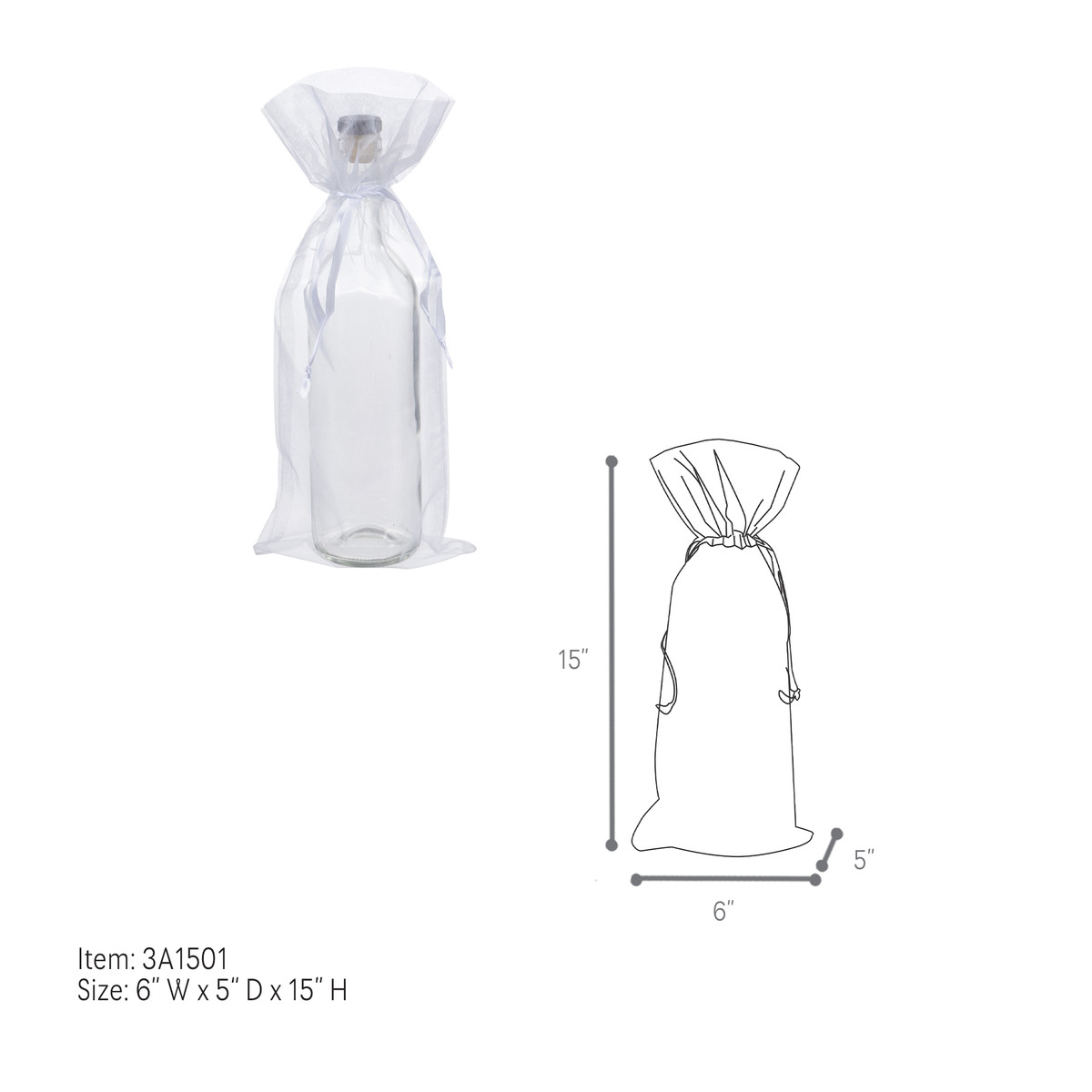 White - 6.5 x 15in.