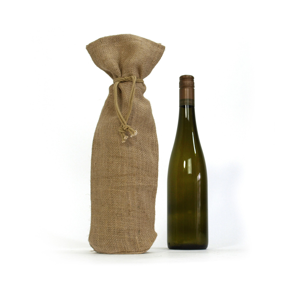 Image des sacs à bouteilles en jute avec cordon de serrage