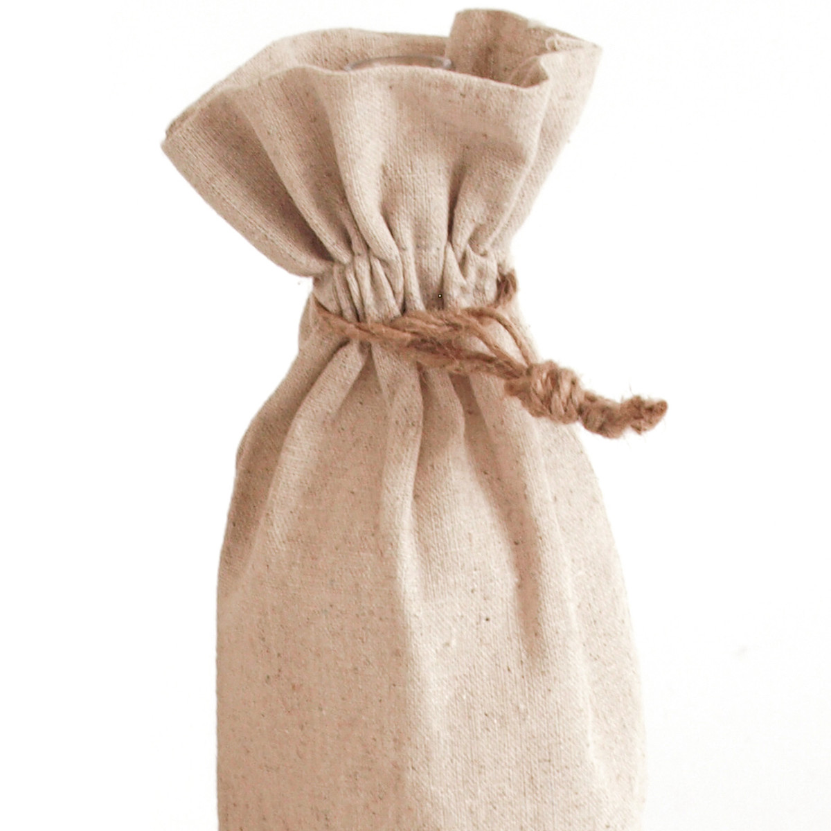 Image of Linen Bottle Bags with Hemp Drawstring