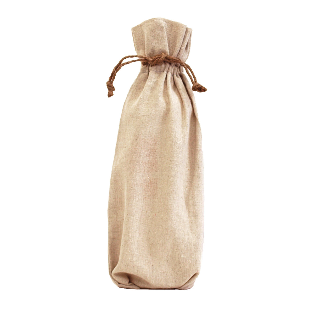 Image of Linen Bottle Bags with Hemp Drawstring