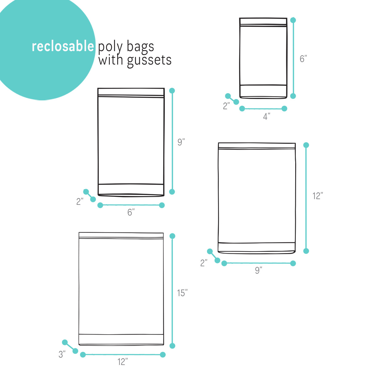 Image of Reclosable Poly Bags with Gussets