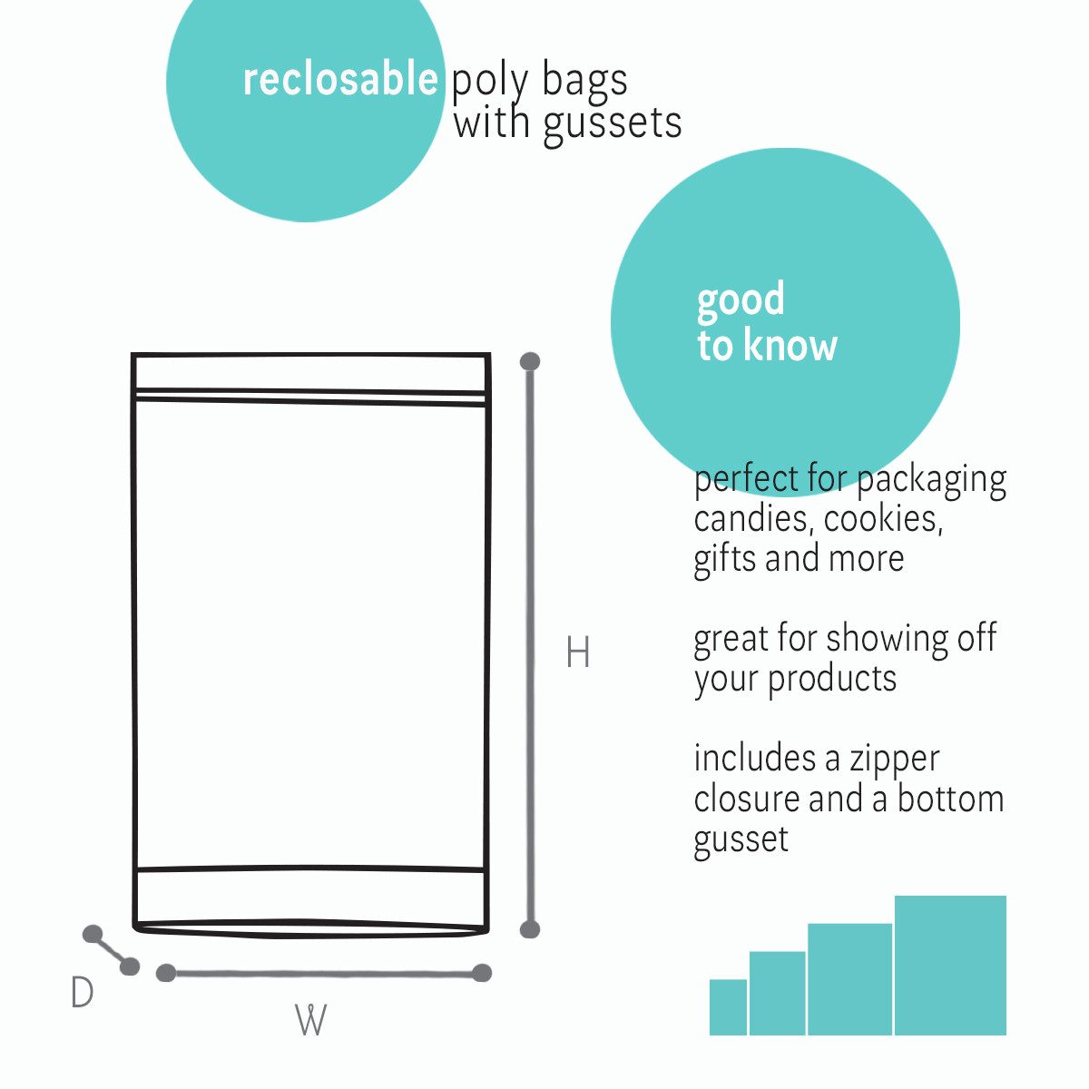 Image of Reclosable Poly Bags with Gussets