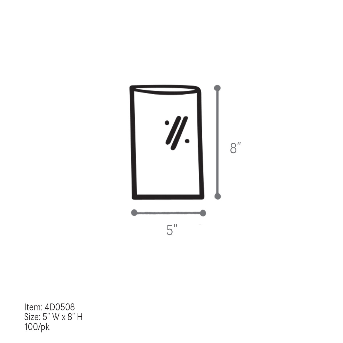 5 x 8in.