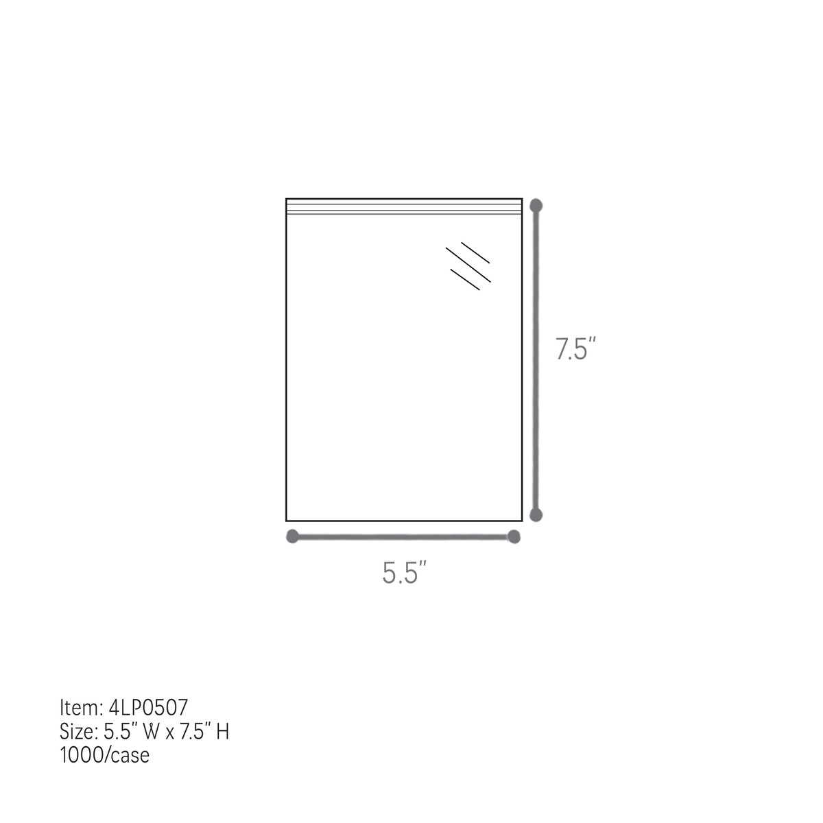 5.5 x 7.5in.