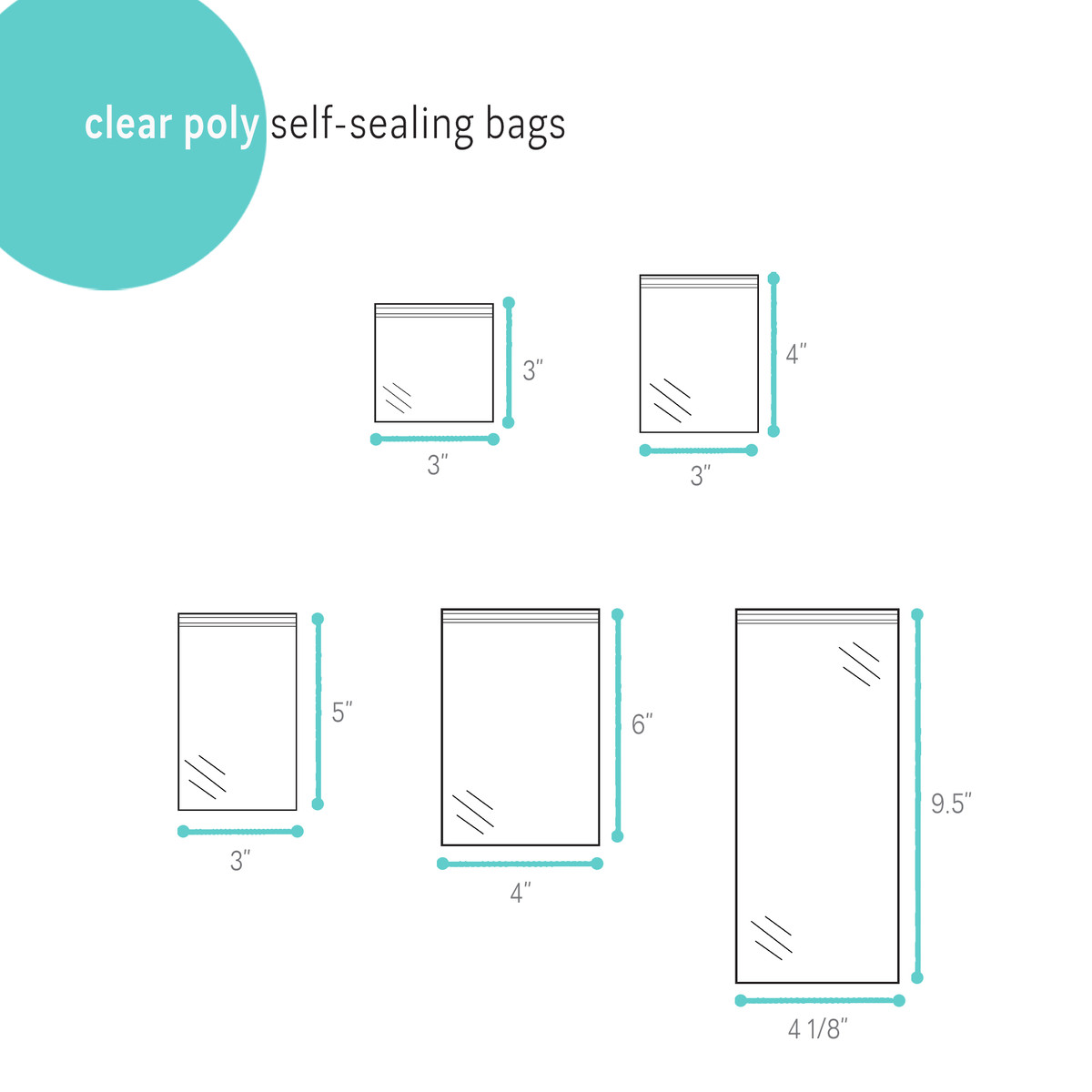 Image of Clear Poly Self-Sealing Bags