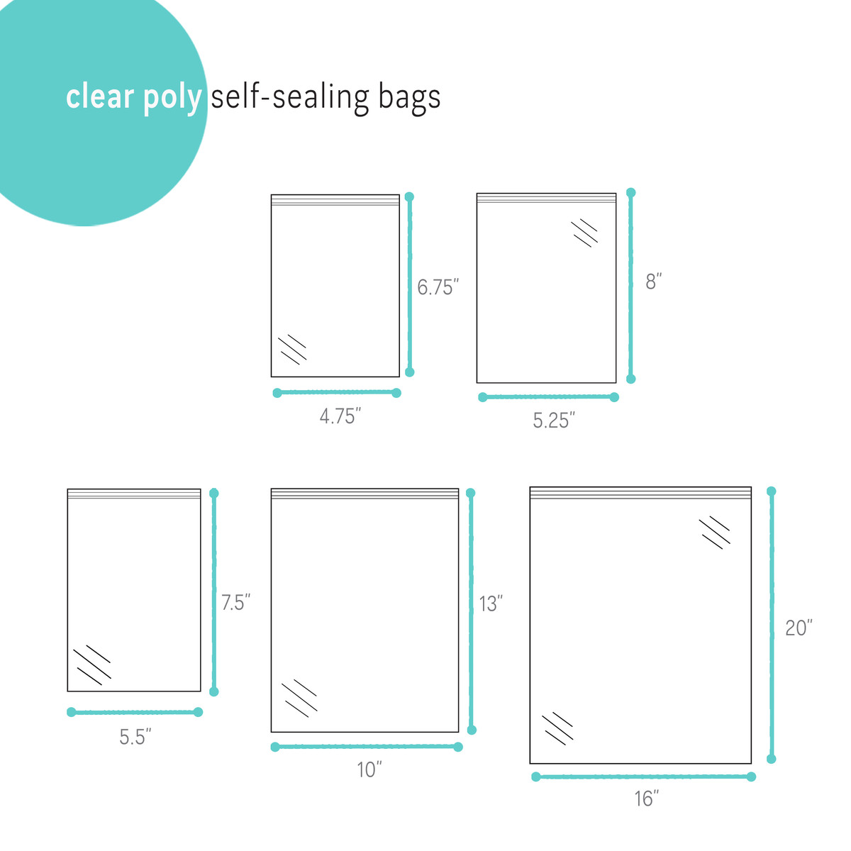 Image of Clear Poly Self-Sealing Bags