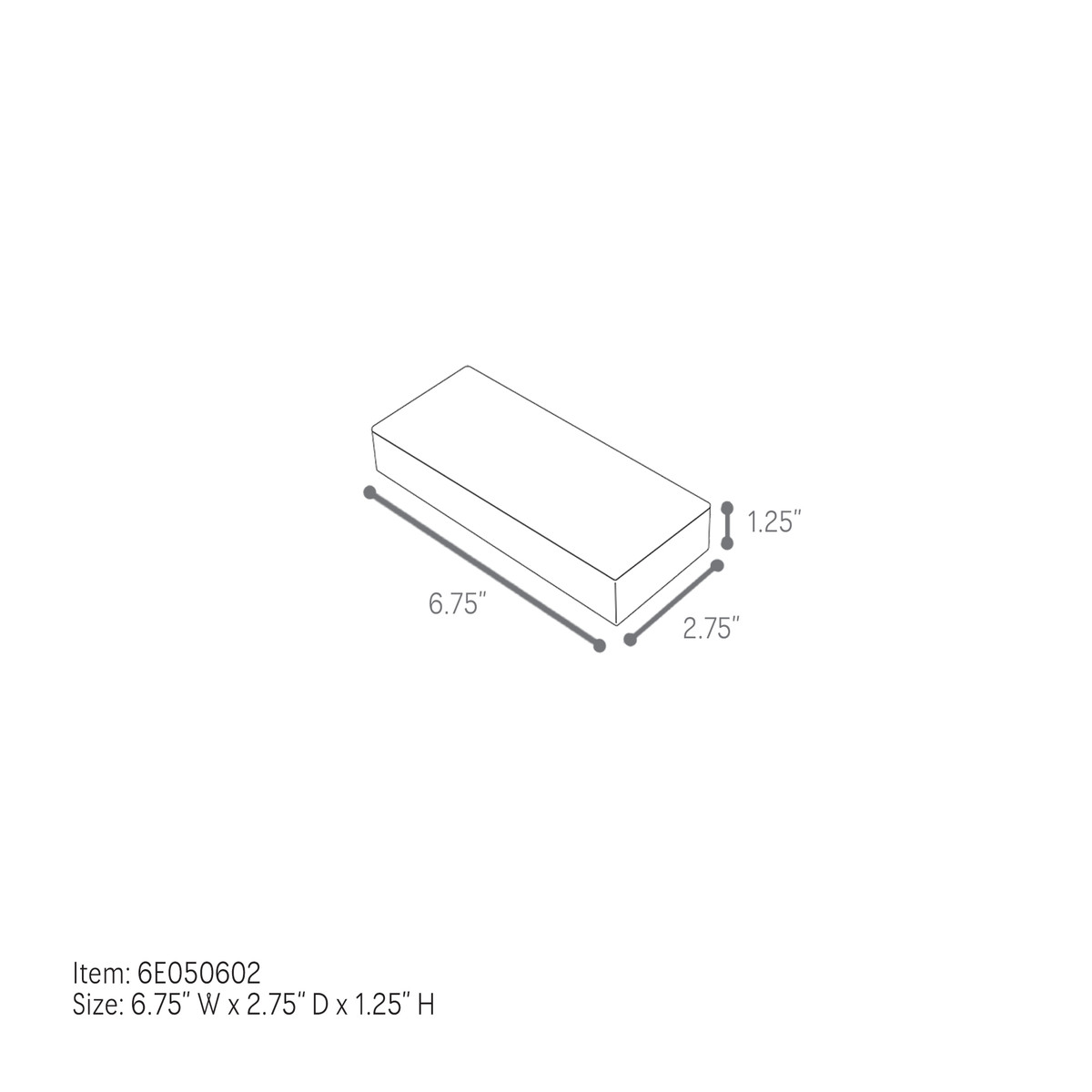 6.68 x 2.68 x 1.25in.