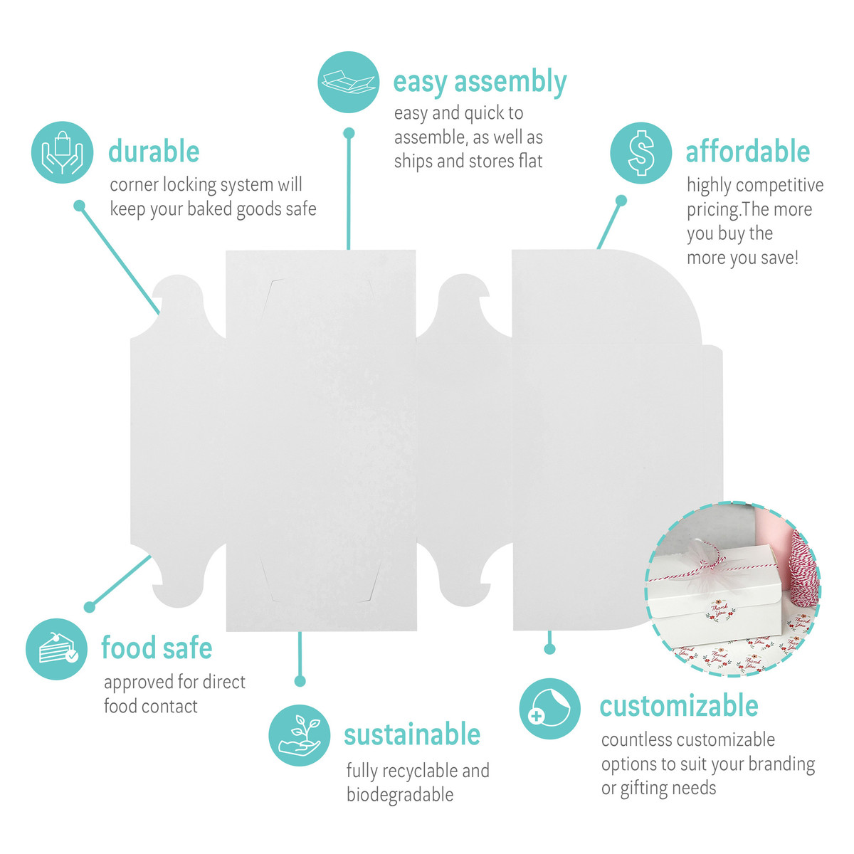 Image of White Bakery Boxes