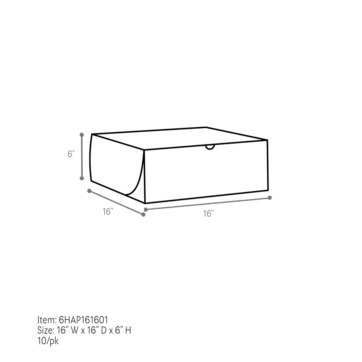 16 x 16 x 6in.