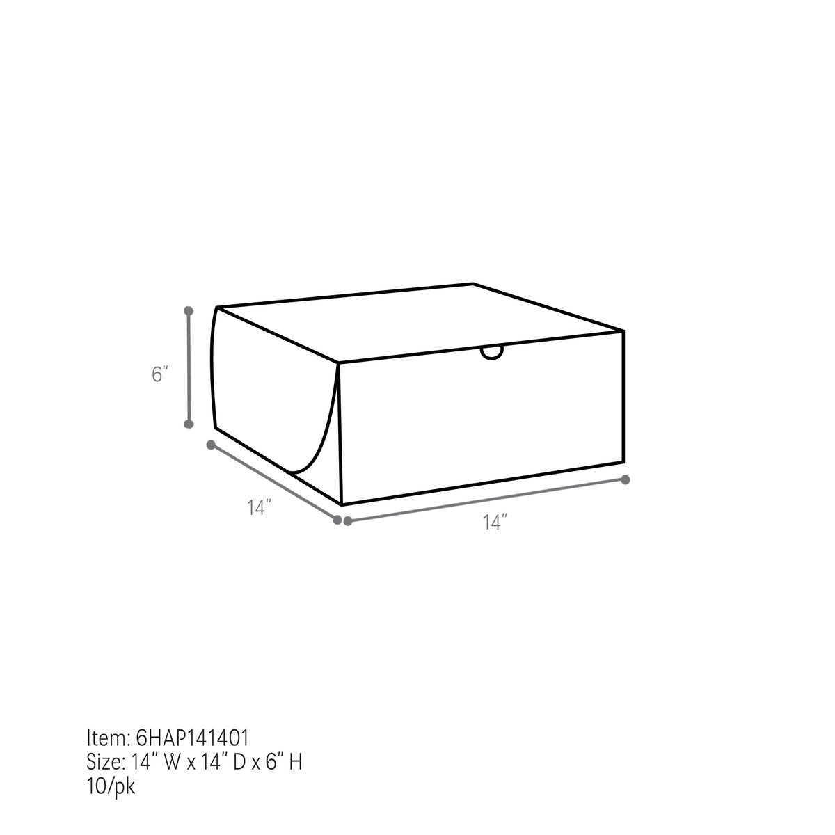 14 x 14 x 6in.