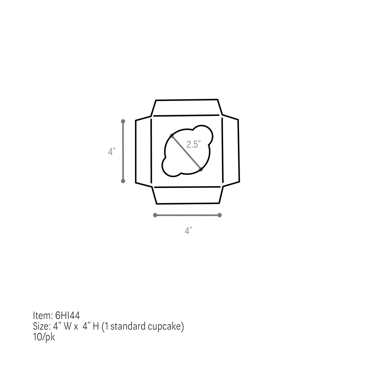1 Cupcake - 4 x 4in.